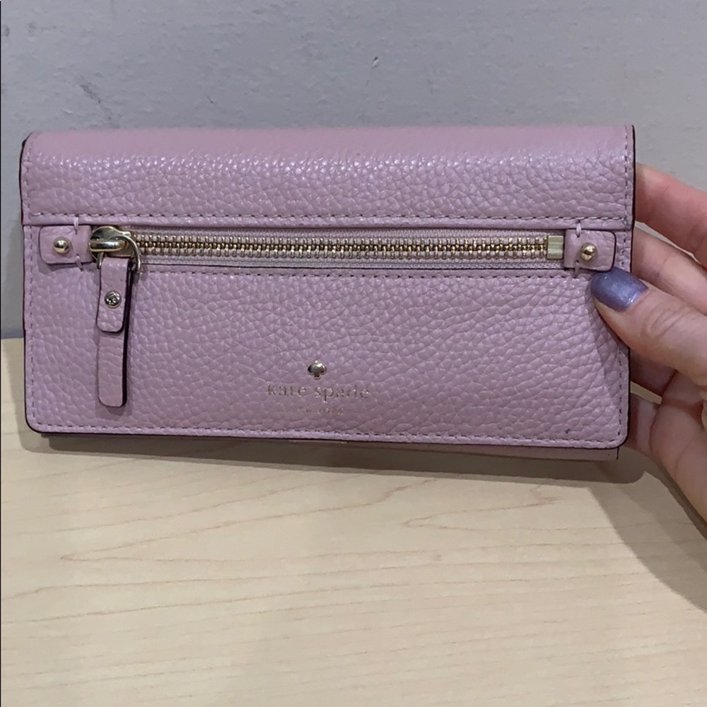 Pink Kate Spade full-size wallet wristlet